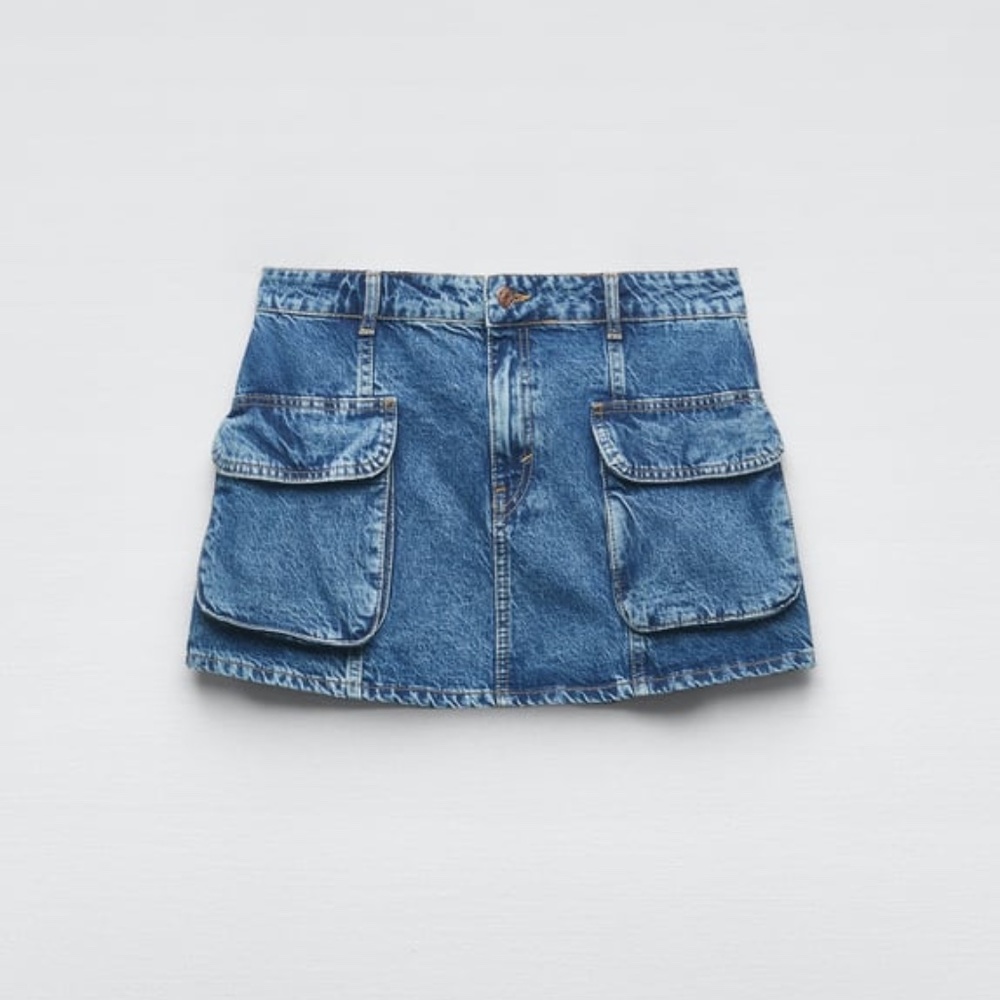 Zara DENIM CARGO SKIRT